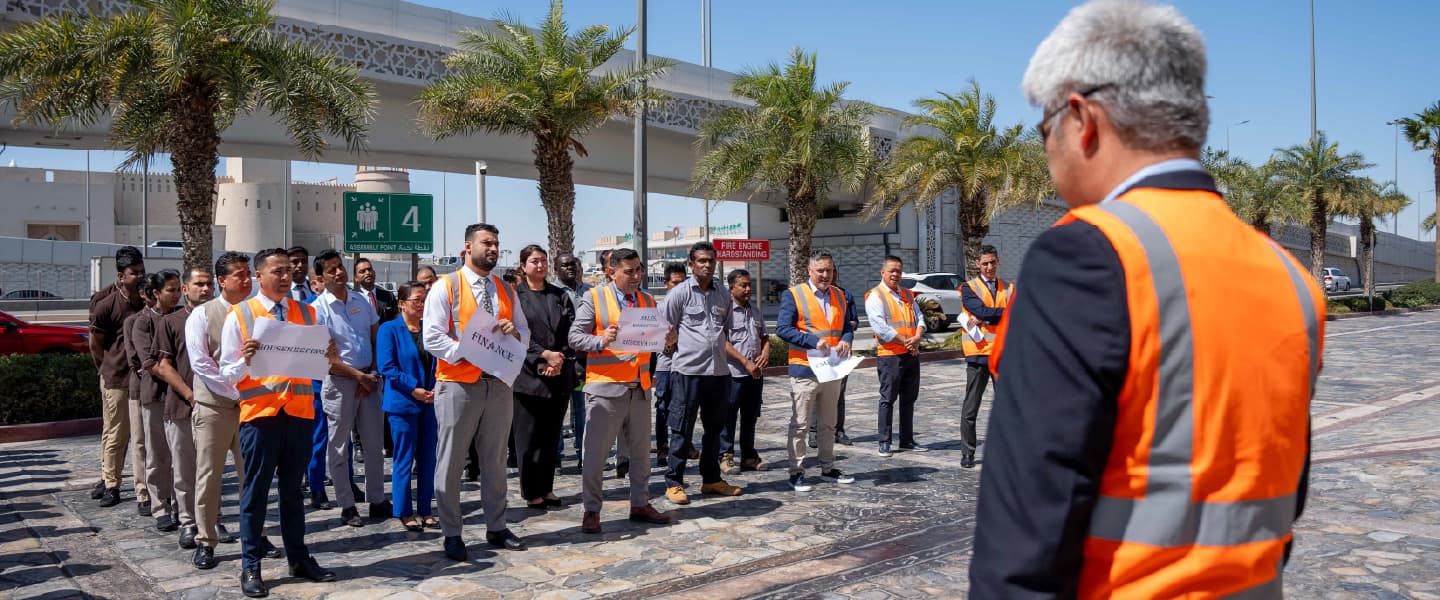 التدريب على الإخلاءات أثناء الحريق